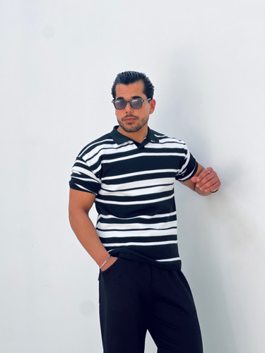 تیشرت بافتی یقه دار پینترستی